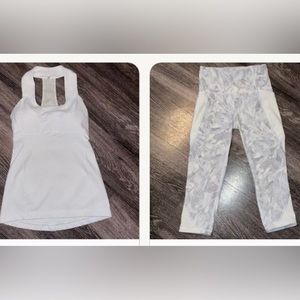 LuluLemon top & Lululemon 7/8th length workout leggings with pockets